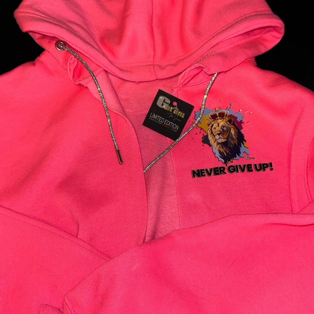 Get'em ProSeries Pink Cropped Top Designer Hoodie